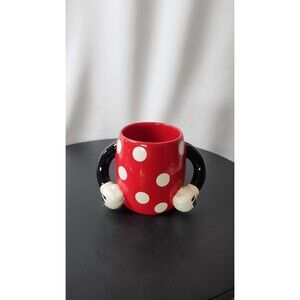 Disney Galerie Mug Minnie Mouse Red White Polka-dots Arm Handles 13 oz Gift